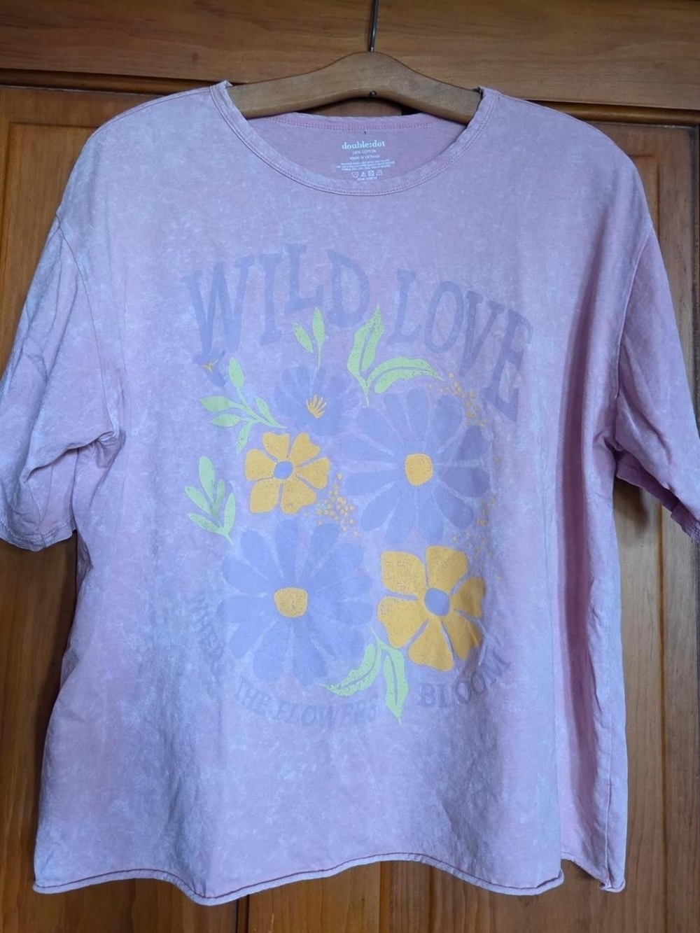 Pink Floral "Wild Love" Short Sleeve Tee